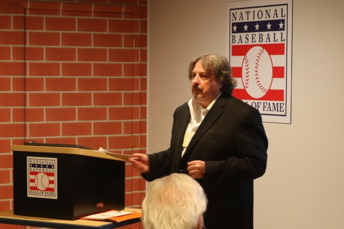 Kerry Gleason speaking at The National Baseball Hall of Fame