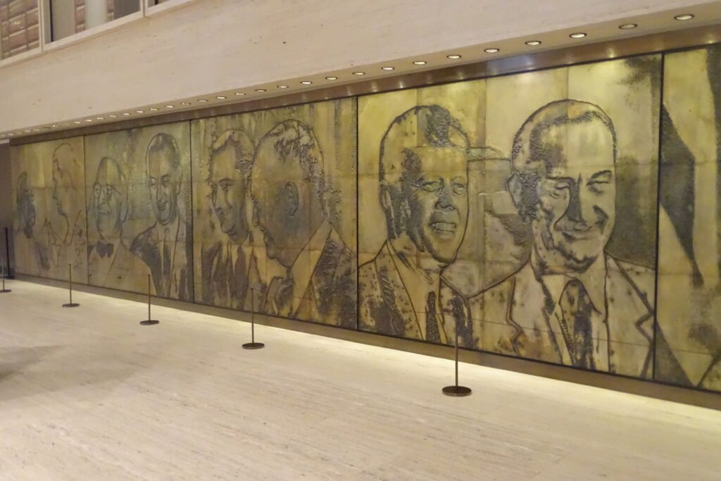 A mural at the LBJ Presidential Library