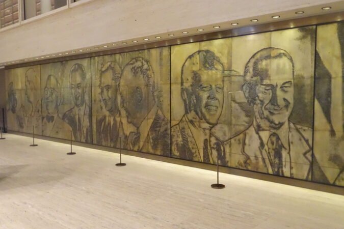 A mural at the LBJ Presidential Library