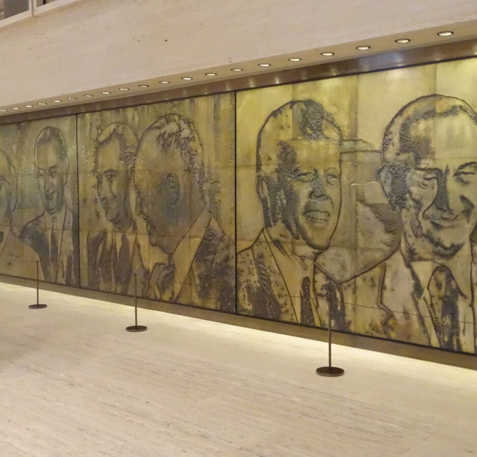 A mural at the LBJ Presidential Library